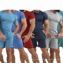 Superstarer Summer Men′ S Solid Color Round Neck Short-Sleeved T-Shirt Shorts Sports Fashion Leisure Fitness Suit